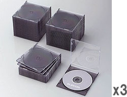 【クリックでお店のこの商品のページへ】CCD-017LCBK (スリムCD/DVDケース/クリアブラック/50枚) 3個セット